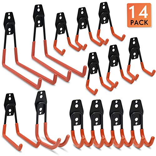 Garagenhaken, 14 Stück Garagenaufbewahrungshaken, robuste Wandhalterung Cover