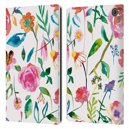 Étui portefeuille Amazon Fire Max 11 Ninola Vert Floral idéal pour lire au café