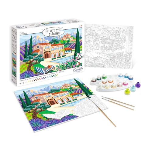 Sentosphère - Palette d’Artiste - La Provence - Peinture par numéros - 16 couleurs - Qualité Beaux-Arts - Loisirs créatifs pour adultes - Made in France