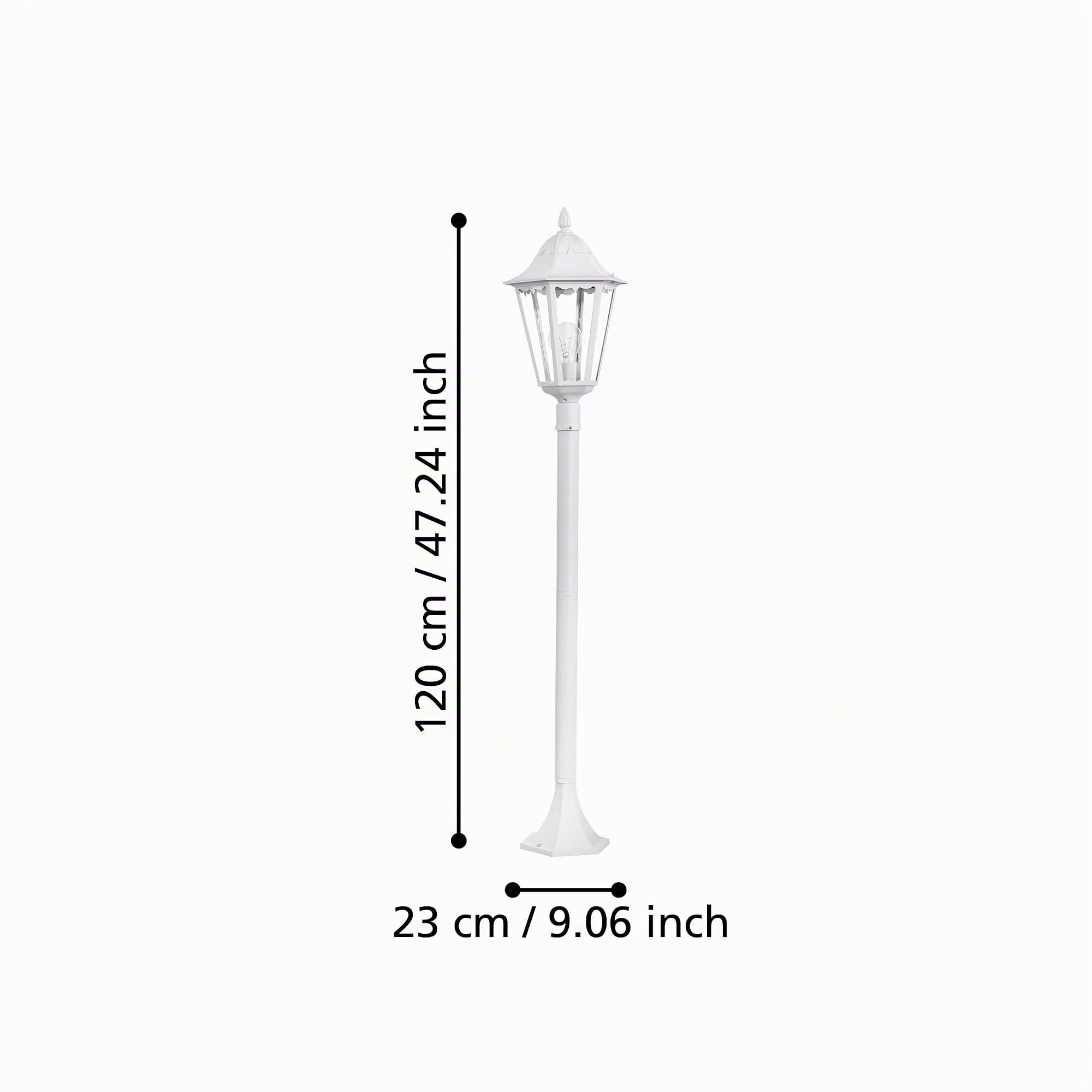 Eglo NAVEDO Alumbrado de sobremuro/pie para exterior Blanco E27 (Alumbrado de sobremuro/pie para exterior, Blanco, Aluminio, Vidrio, IP44, Entrada, Jardín, Patio, Transparente)
