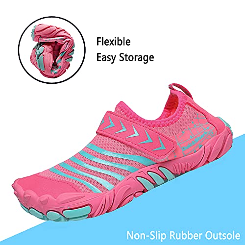 Quickshark Kids Water Shoes Boys Girls Barefoot Aqua Socks Lightweight Quick Dry Sandals Slip On Walking Sneakers For Beach Pool Swim 1-Pink 2 Big Kid thumb #3