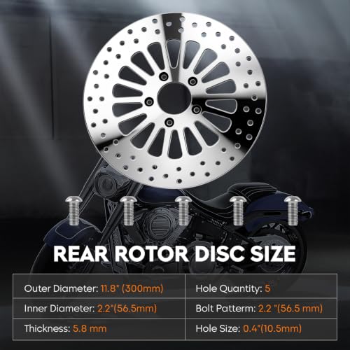 11.8" Rear Brake Rotors Disc with Bolts Fit for Harley Road King/Electra Glide/Street Glide/Road Glide 2008 2009 2010 2011 2012 2013 2014 2015 2016 2017 2018 2019 2020 2021 2022-1 Pc by Magorfas - Used condition - Image 3