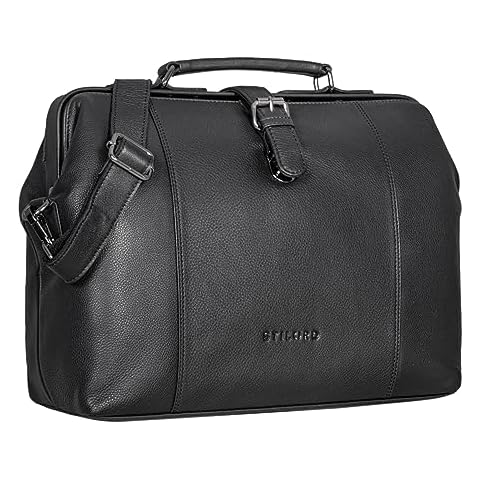 STILORD 'Johannes' Vintage Doctor's Bag Leather Doctor's Case Retro Travel Bag House Call Doctor's Bag Leather Bag with Lock Antique Cover