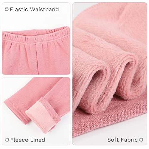 Jocmic Girls Winter Thick Warm Pants Kids Fleece Lined Leggings 7-8 Years Beige #TOP3