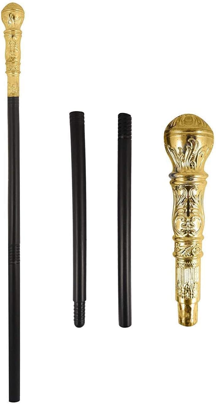 Gold Top Fancy Dress Pimp Gangster Stick Cane