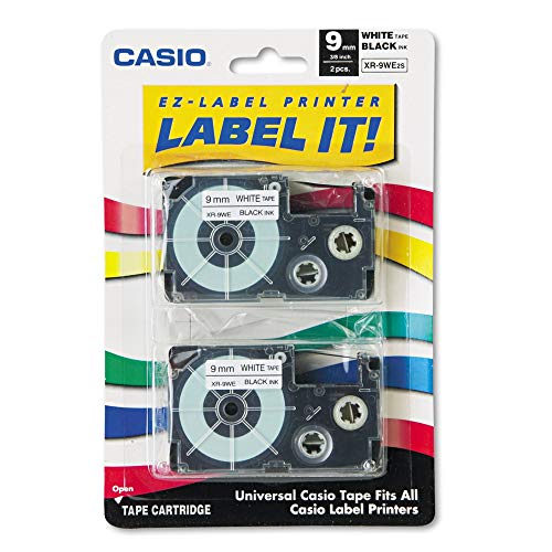 Casio Xr9We2S Tape Cassettes For Kl Label Makers, 9Mm X 26Ft, Black On White, 2/Pack #TOP10