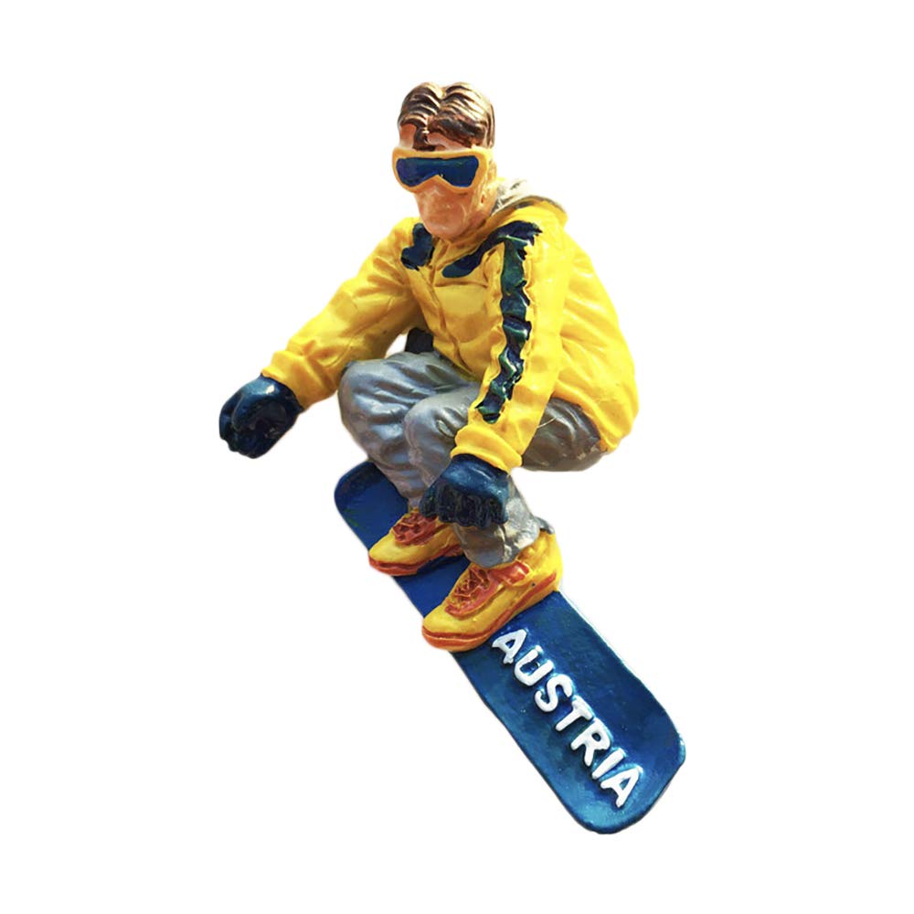 Wedarego Austria Skiing 3D Refrigerator Magnet Souvenirs Handmade Resin Magnetic Stickers Home Kitchen Decoration,Austria Fridge Magnet Collection Gift
