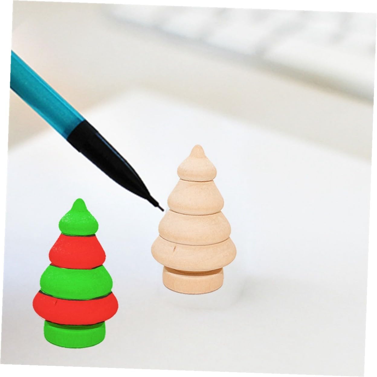 40 Stück Teiliges DIY Holz-puppen Weihnachtsbaumschmuck aus Naturbelassenem Holz zum Bemalen und Basteln Kinderfreundliche Glatte Holzfiguren für Kreative Heimdekoration und