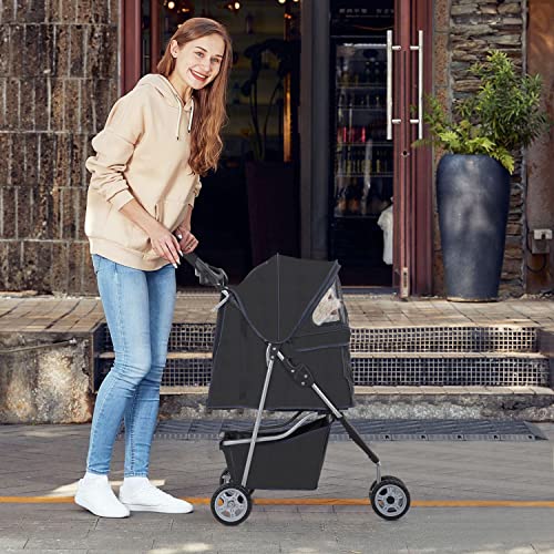 image for BestPet 3 Wheels Pet Stroller Dog Cat Stroller for Medium Small Dogs C