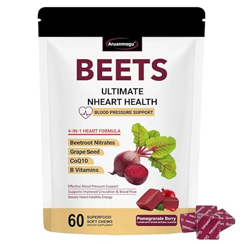 60 Beetroot Gummies with coenzyme Q10 Nitrate, Grape Seed Extract and antioxidants for Heart Health