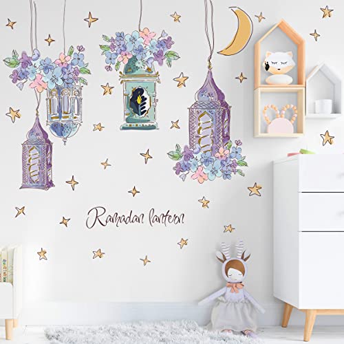 2 láminas adhesivas moradas para decoración de pared