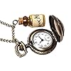 Designer Inspirations Boutique ® Alice in Wonderland Drink Me Bottle Brushed Bronze Antiqued/Vintage Case Women's Quartz Pocket Watch Necklace - On 32" Inch / 80cm Chain #3