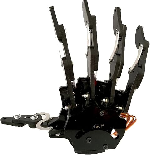 Miniatura 5 de LXSWY Brazo robot de mano con cinco dedos y 5 dedos abrazadera de palma con acabado de garra mini biónico montado a mano kit de bricolaje color un