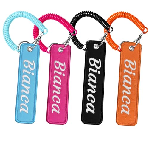 Custom Embroidered Name Tag for Bags Personalized Name Keychain Luggage Tag Book Bag & Diaper Bag ID LabelsBaggage Tags to Quickly Spot Luggage Suitcase Keys Bags GMY Gift (Square)