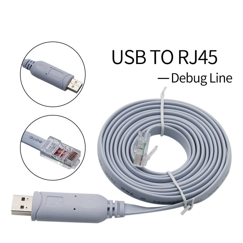 Image of USB Console Cable, USB 2.0 to RJ45 Console Serial Console Cable 1.8 Meter for Debugging Compatible with Routers /Switches for Laptops (not ethernet Cable) (only Work with Console Port), Blue