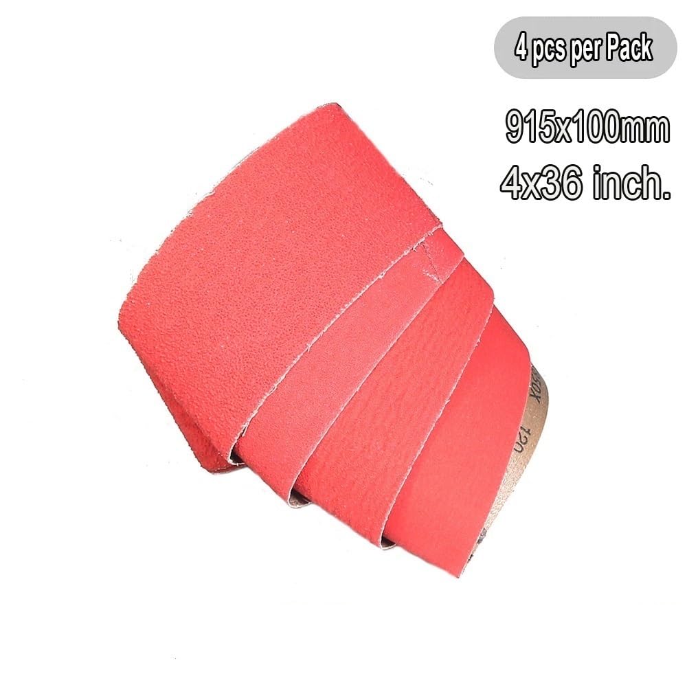 Nastri abrasivi in ​​ceramica for smerigliatura pesante di metalli duri, kit nastro abrasivo in ceramica 915x100mm, nastri 4 pezzi(60)