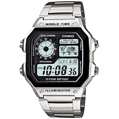 Relógio Casio Masculino Digital World Time AE-1200WHD-1AVDE