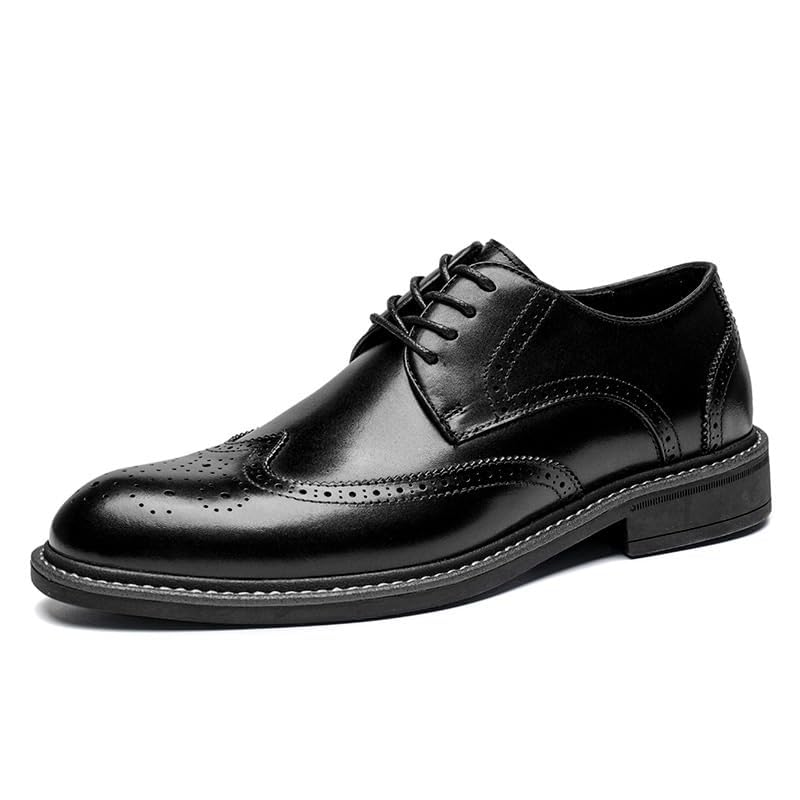 Mens Leather Business Dress Shoes Oxford Lace Up Office Shoes Tuxedo Classic Pointed Toe Formal Wedding Loafers Comfortable
