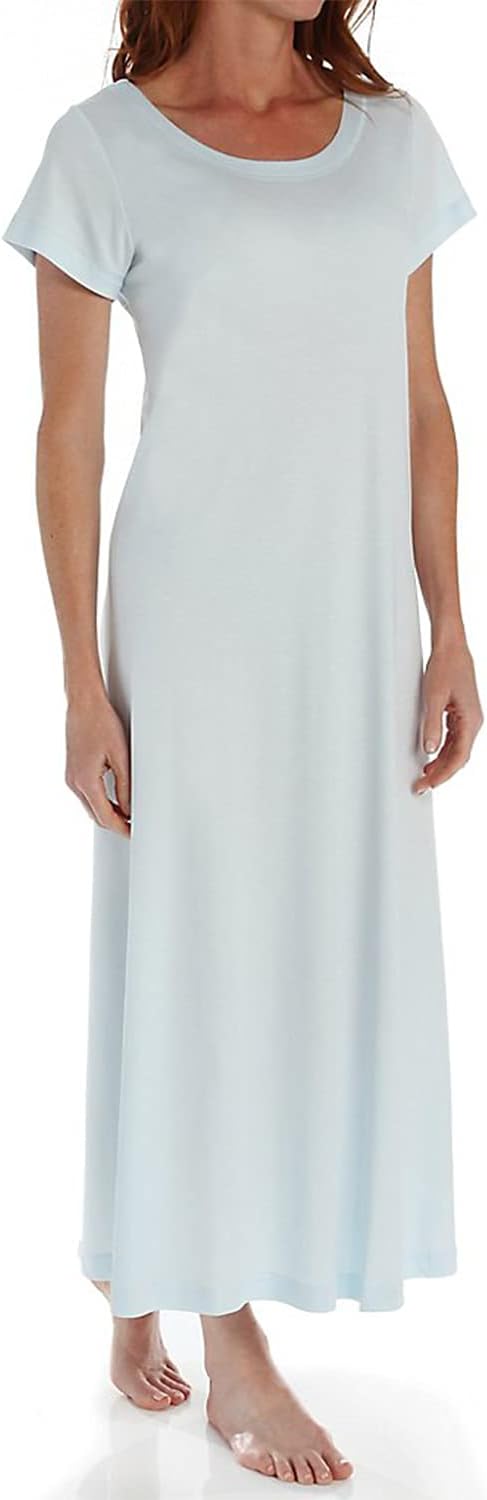 P-Jamas Women's 375660 Butterknits Long Nightgown With Short Sleeves