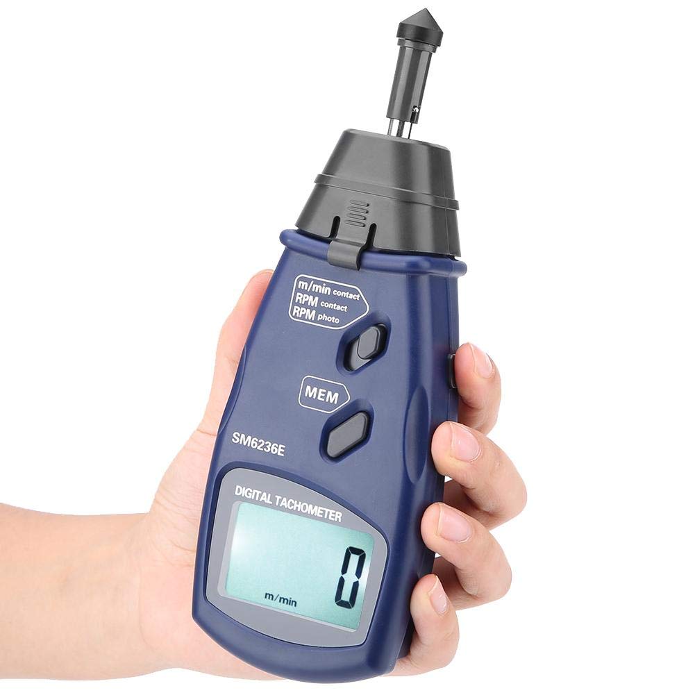 Tachymètre numérique, tachymètre, laser SM6236E/Tachymètre de contact à 5 chiffres 18 mm Testeur de rotation numérique LCD Tach