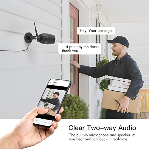 Goaofoeoi Security Camera Outdoor 2 Pack, 1080P Wifi Cameras For Home Security Outdoor Waterproof Bullet Camera Two-Way Audio, Motion Detection Alert, Metal Case Cameras Compatible With Alexa #TOP3