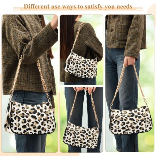 Image of Shoulder Bags for Women Animal Zebra Leopard Cheetah Tiger Print Hobo Tote Handbag Small Clutch Purse with Zipper Closure