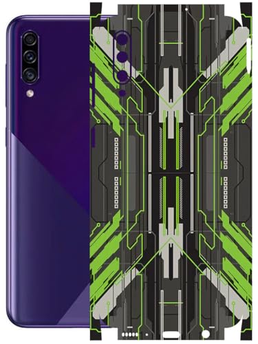 Image of AtOdds - Full Body Back Screen Guard Protector Film - Lamination Wrap Skin Sticker Compatible with Samsung Galaxy A30s | Scratchproof Matte Finish (Cyber Green)