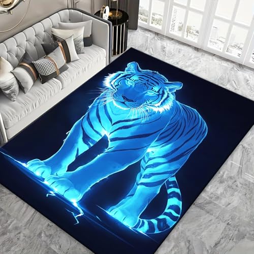 Tapis de cuisine impression 3d tigre avec dossier caoutchouc isolant - 6