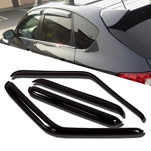 Image of TuningPros WD-144i in-Channel Window Visor Deflector Rain Guard Dark Smoke 4-pc Set