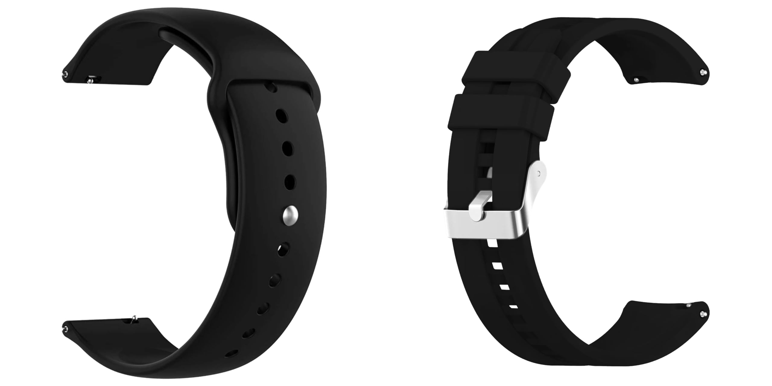 ACM Watch Strap 22mm compatible with Ubon Boss Pro Sw-171 Smartwatch | Pack of 2 Silicone Belt Sports with Classic Smart watch Band Black-picture-11