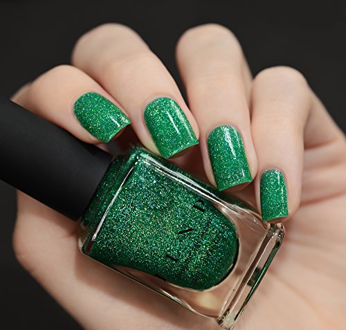 Image of ILNP Hide and Seek - Shamrock Green Holographic Sheer Jelly Nail Polish
