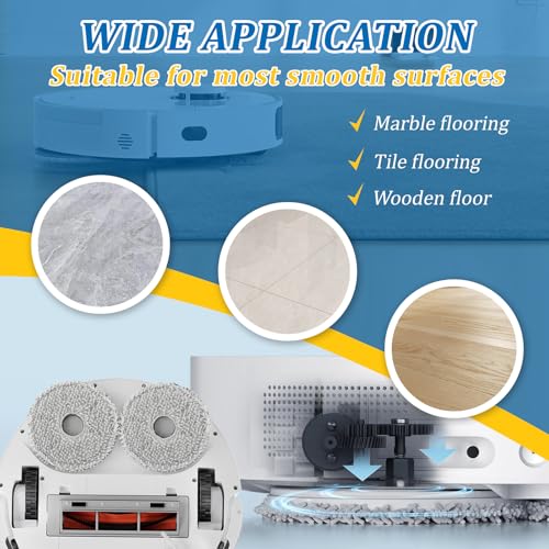 VOUPRONGZY 4 Stück Wischpads für Dreame L10s PRO Gen 2 /L10s PRO Ultra Heat/ L10s Pro Gen 2/X40 X50 Ultra Complete/X40 Master Saugroboter Ersatz Mopp Pads für Xiaomi X20+ / X10+ Wischtücher xx