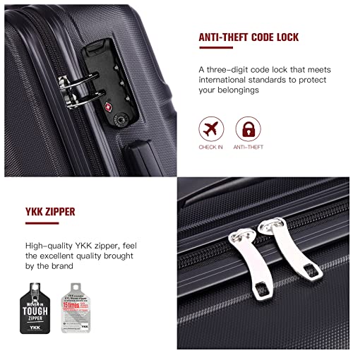 Kono 20'' Carry On Luggage Lightweight With Spinner Wheel Tsa Lock Hardside Luggage Airline Approved Carry On Suitcase #TOP3