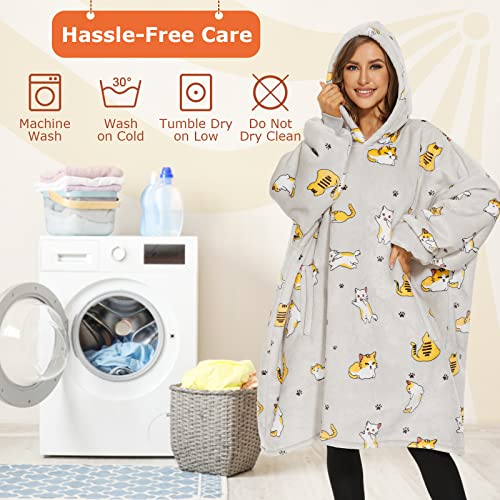 Venustas Wearable Blanket Hoodie, Oversized Sherpa Hooded Blanket Sweatshirt, Super Warm And Cozy Hoodie Blanket For Women Men Adults #TOP5