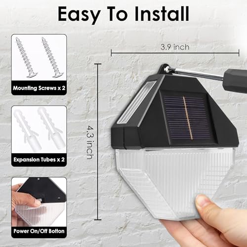 Image of Gesto Plastic Solar Outdoor,LED Fence & Deck Lights,Waterproof Solar Lights for Garden,Patio,Pathway,Wall,Stair & Yard Decoration,Balconies,Automatic Day Off & Night On Function(Pack of 2),Black