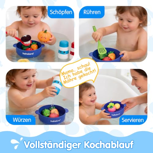 Hahaland Badewannenspielzeug Kochset 15 Stück,Warmwasser-Farbwechsel – Ansicht 4