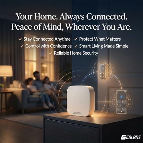 Image of Golens WiFi Gateway Hub for Smart Door Locks | Remote Unlock & Multi-Device Access | Smart Home Connectivity Hub | 50m Long Range | Multi-User Support | 2.4GHz WiFi | Type-C Powered