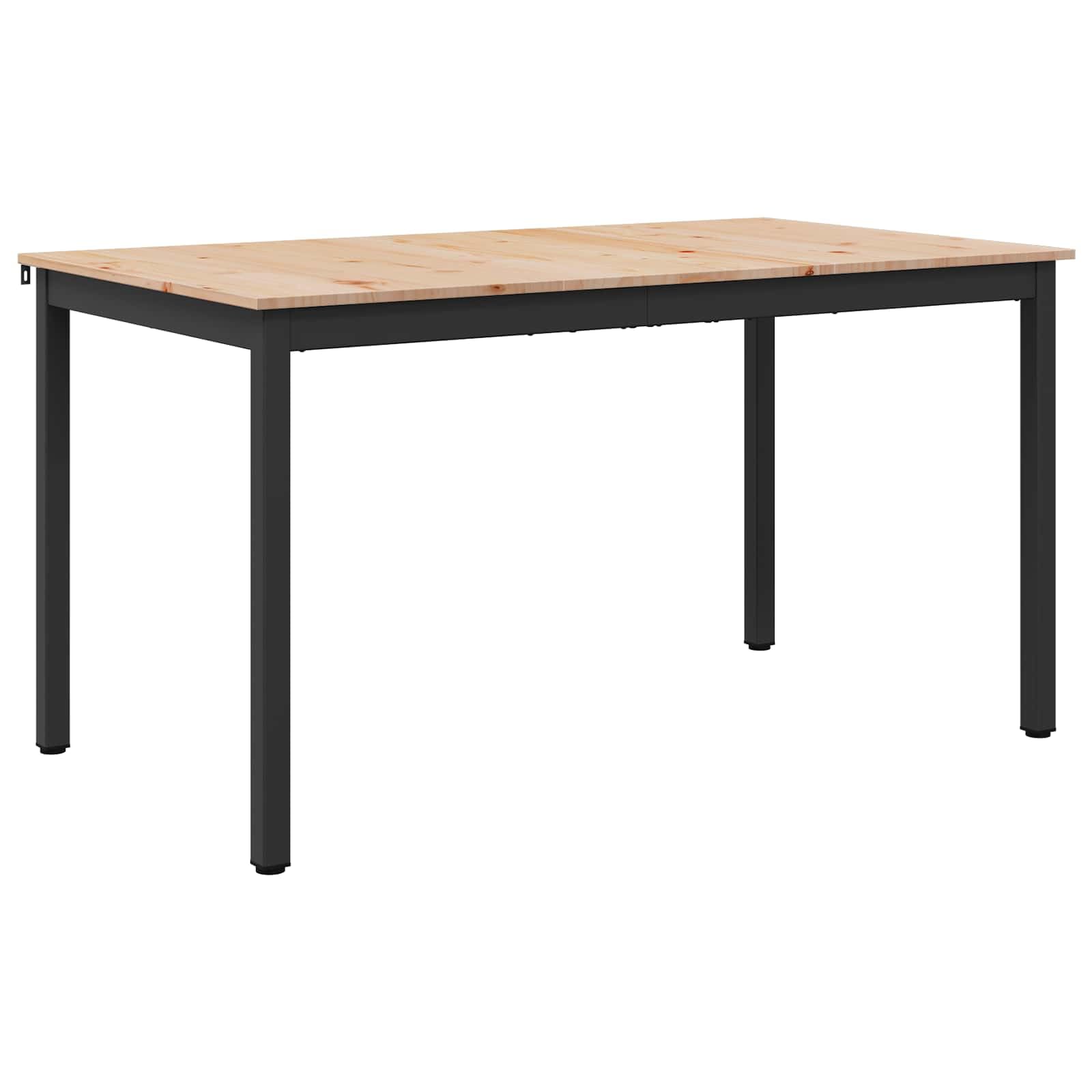 Table à manger naturelle bois massif 150x90 cm avec montage facile pour maison moderne