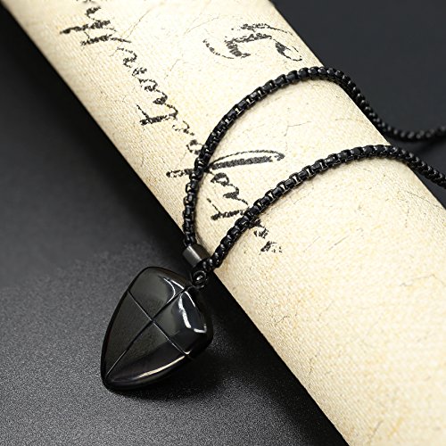 Loyallook Stainless Steel Shield Of Faith Engraved Joshua 1:9B Armor Of God Cross Pendant Necklace For Men (Black) #TOP6