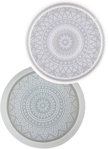 TEHAUX 2 piezas de decoración de casa para el hogar, bandeja de herramientas de silicona, moldes de gel de sílice, molde de posavasos de silicona,