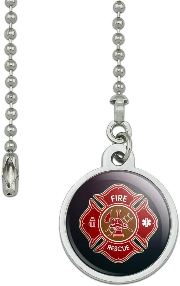 GRAPHICS & MORE Firefighter Fire Rescue Maltese Cross Ceiling Fan and Light Pull Chain