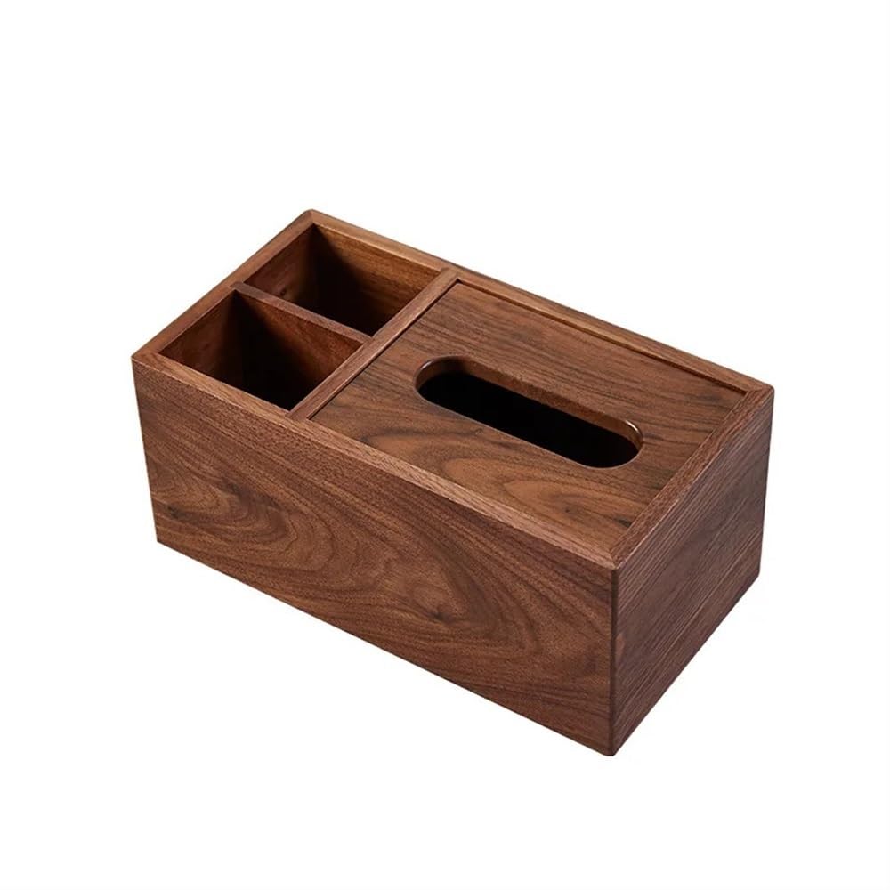 Aimanqi 26.5X12.6x10.5 Walnut Tissue Box Table Napkin Dispenser Wood Paper Holder Decorativehome Office Hotel(26.5X12.6x10.5)