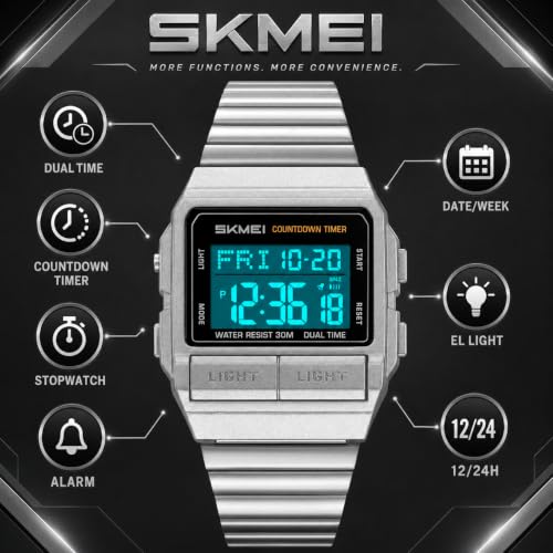 Image of MASTOP Retro Digital Watch for Men Vintage with Multi-Function & Stylish Design for Daily & Outdoor Use