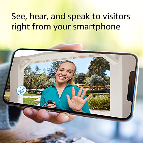 Blink Video Doorbell (White) + Mini Camera (White) with Sync Module 2 | Two-Way Audio, HD Video, Motion and Chime Alerts | Alexa Enabled
