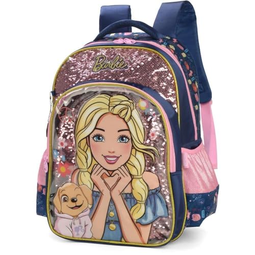 Mochila Infantil Barbie G Azul 107084