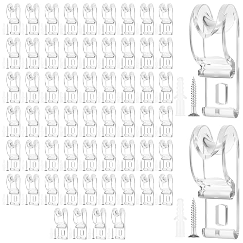 60 Pack Clear Cord Guides with Screws