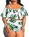 Produktbild Aqua Eve Women's Plus Size Two Piece Swimsuit Flounce Off Shoulder Bikini High Waisted Bathing Suits White 20W