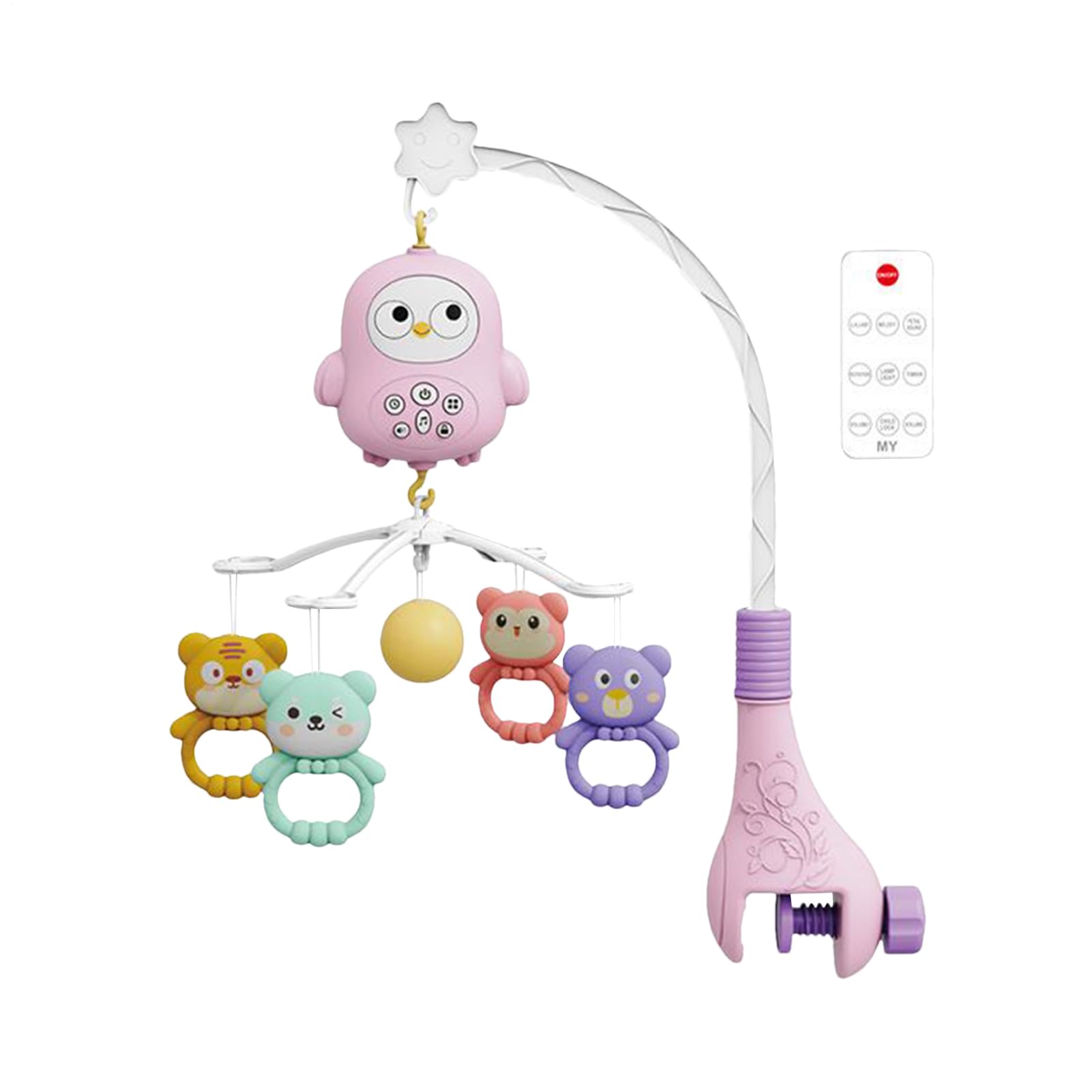 Crib Mobile - Musical Baby Mobile | Nursery Crib Toy | Soothing Rotating Rattle with Lullabies, Portable Bedside Bell for Bassinet, Gender Neutral Sleep Aid