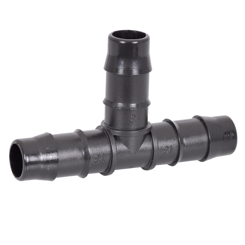 HydroSure Soaker Hose Double Barbed Tee - 13mm - Black - Pack of 10