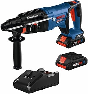 BOSCH GBH18V-26DK25 18V EC Brushless SDS-plus® Bulldog™ 1 In. Rotary Hammer Kit with (2) CORE18V 4 Ah Advanced Power Batteries